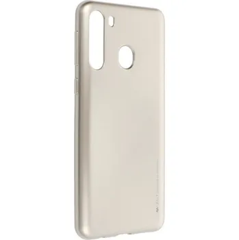 Náhradní kryt pro mobilní telefon Kryt i-Jelly Case Mercury Samsung Galaxy A21 zlatý