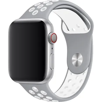 Řemínek na hodinky Řemínek pro Apple Watch (42/44/45 mm) Sport, Grey-white (velikost S)