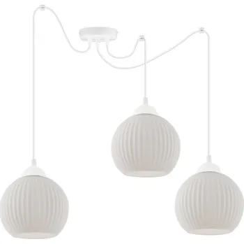 Závěsné svítidlo Riffle Round Spider, 3x bílé skleněné stínítko, w