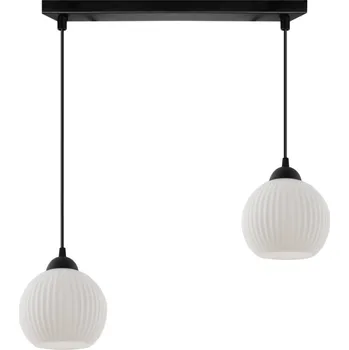 Závěsné svítidlo Riffle Round, 2x bílé skleněné stínítko, b