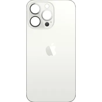 Náhradní kryt pro mobilní telefon Apple iPhone 13 Pro Max - zadní sklo krytu se zvětšeným otvorem na kameru (Silver)