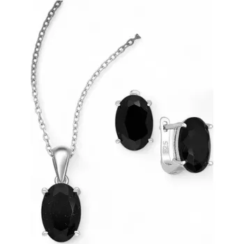Náušnice Stříbrný set Mahsa ČERNÝ