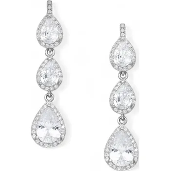 Náušnice Stříbrné náušnice Mina BÍLÉ