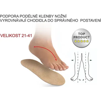 Vložka do bot SVORTO Vložky ortopedické dětské 044 vel.21-41, --- - 26