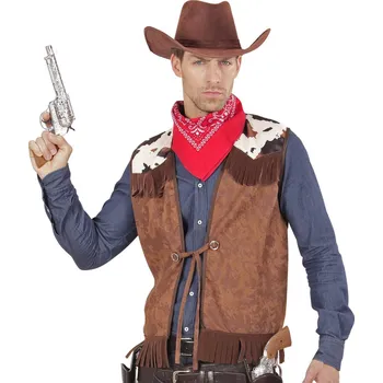 Karnevalový kostým Widmann Pánská kovbojská vesta hnědá