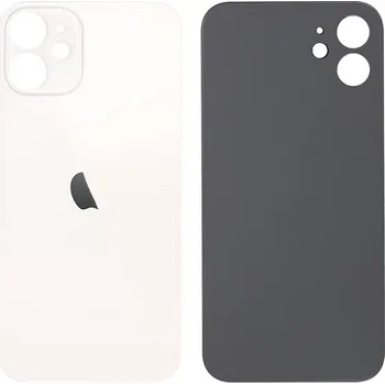 Náhradní kryt pro mobilní telefon Apple iPhone 12 Mini - zadní sklo krytu se zvětšeným otvorem na kameru (White)