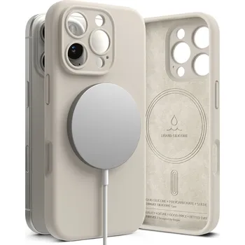 Náhradní kryt pro mobilní telefon Kryt Ringke Silicone Magnetic Magsafe iPhone 16 Pro Stone