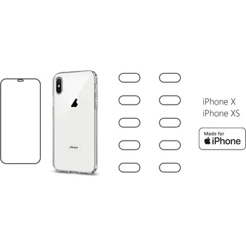 Náhradní díl pro mobilní telefon START PACK - hydrogelová ochranná fólie + 10ks fólie na zadní kameru + průhledný kryt pro iPhone XS