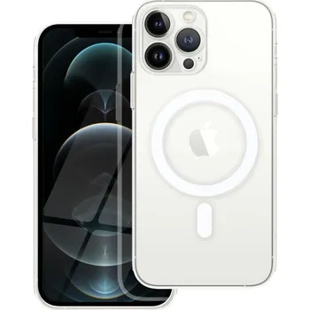 Náhradní kryt pro mobilní telefon Kryt Clear Mag Cover Case S ochranou fotoaparátu s Magsafe iPhone 12 Pro Max Průsvitný