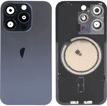 Náhradní kryt pro mobilní telefon Apple iPhone 15 Pro Max - Náhradní zadní sklo housingu se sklíčkem kamery a Magsafe (Blue Titanium)
