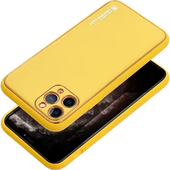 Náhradní kryt pro mobilní telefon Kryt LEATHER Case iPhone 15 Plus Yellow