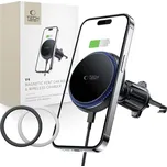 Držák do auta s bezdrátovým nabíjením Tech-Protect mm15W-V4 Magnetic Magsafe Vent Car Mount Wireless Charger 15W black