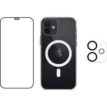 Náhradní kryt pro mobilní telefon 3PACK - Hydrogel + Crystal Air kryt s Magsafe + ochranné sklíčko kamery pro iPhone 12 Mini