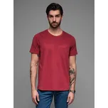 Ombre Clothing Jedinečné červené tričko s kapsou V2 TSCT-0171