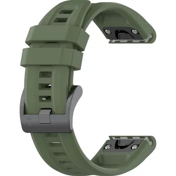 Řemínek na hodinky Garmin Fenix 3 / 3Hr / 5X / 6X / 6X / 6X Pro / 7X / 7X Pro Dark Green (4) Silikonový řemínek Garmin Fenix 3 / 3Hr / 5X / 6X / 6X Pro / 7X / 7X Pro Dark Green (4)