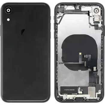 Náhradní kryt pro mobilní telefon Apple iPhone XR - Zadní housing s předinstalovanými díly (Black)