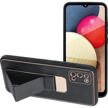 Kryt Forcell Leather Case Kickstand Samsung Galaxy A02s černý