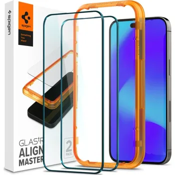 Náhradní díl pro mobilní telefon 2ks v balení, set ochranných skel Spigen Alm Glass Fc 2-Pack iPhone 14 Pro Max black