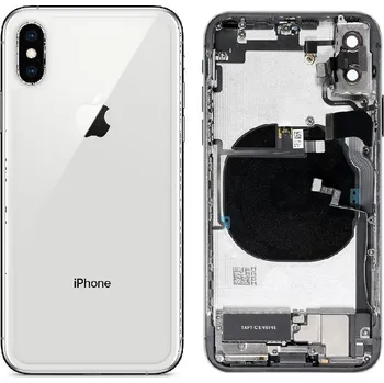 Náhradní kryt pro mobilní telefon Apple iPhone X - Zadní housing s předinstalovanými díly (White)