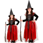 Dívčí kostým čarodějnice s dlouhou červenou sukní - pro věk 4-5 let