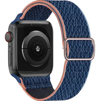 Řemínek na hodinky Scrunchie řemínek pro Apple Watch (42/44/45 mm) Midnight Blue orange