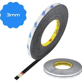 Lepicí páska 3M - oboustranná lepicí páska - 3 mm x 50 m (černý)