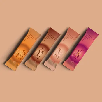 Čokoláda Sada 4 energetických tyčinek – Čokoláda a karamel, Krémová borůvka, Mandlový sen, Slaný arašíd s karamelem 