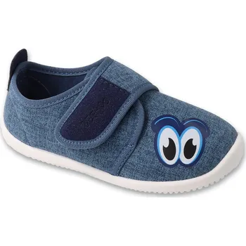 Chlapecká obuv Bačkory papuče Befado SOFTER 902X051 902Y051 barefoot modré oči flexi suchý zip velikost: 28