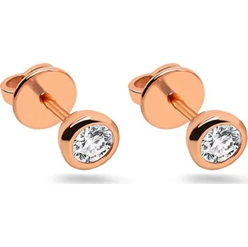 Náušnice Zirkonové náušnice Quincy, růžové zlato 14K IZ31543R + dárkové balení LUXUS zdarma