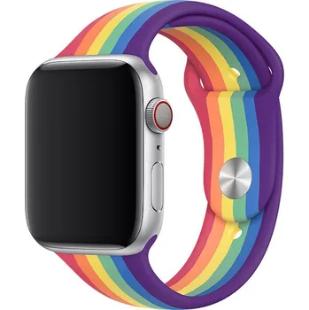 Řemínek na hodinky Řemínek pro Apple Watch (38/40/41mm) Sport Band, Rainbow, velikost M/L