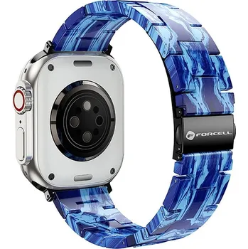 Náhradní díl pro mobilní telefon Kryt Řemínek Forcell F-design Fa04 Marble Textured Resin Strap Apple Watch 42 / 44 / 45 / 49 mm Blue