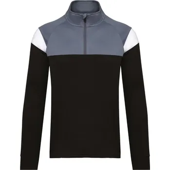 Pánská mikina PROACT PA 387 tréninková mikina s 1/4 zipem Barva: černá/šedá, Velikost: 3XL