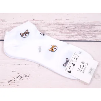 Dámské ponožky CNB BERLIN Ponožky DE 36390 nízké kotníkové bílé s kočkami velikosti ponožek: 26-28 (EUR vel. 39-42)