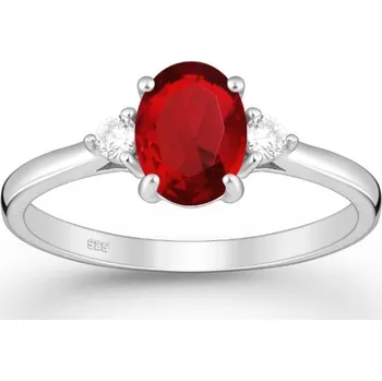 Prsten Stříbrný prsten Senna ČERVENÝ 51