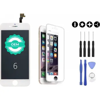 MULTIPACK - Bílý LCD displej iPhone 6 + 3D ochranné sklo + sada nářadí