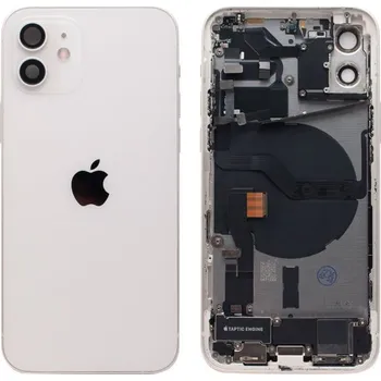 Náhradní kryt pro mobilní telefon Apple iPhone 12 Mini - Zadní housing s předinstalovanými díly (White)