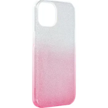 Náhradní kryt pro mobilní telefon Kryt Forcell Shining Case iPhone 13 průhledný/růžový