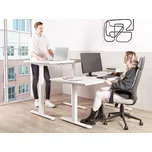 Výškově nastavitelný psací stůl bílý bílý ocelový rám 160 x 72 cm manuální nastavení výšky moderní kancelářský stůl Beliani