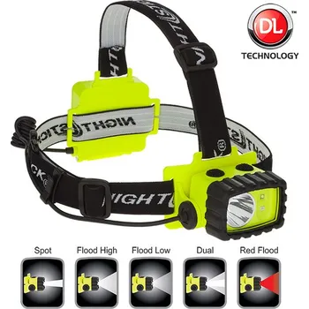 Svítilna NIGHTSTICK - duální čelová svítilna ATEX, 100lm/90lm + červená LED, 3xAA - žlutá