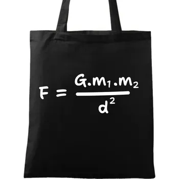 Bavlněná taška Newtonův gravitační zákon (Barva: Černá)