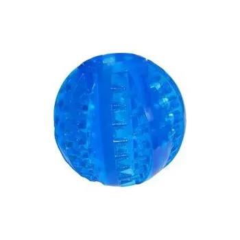 Hračka pro psa Flamingo hračka pro psa dentální míč průměr 6,8 cm na pamlsky TRP pryž modrá