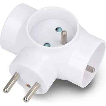 Elektrická rozdvojka - 3 zásuvky s uzemněním - bílá - DPM P901W