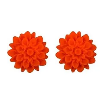 Módní doplněk Flowerski náušnice - neon orange
