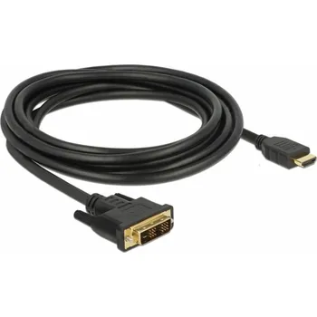 Audio kabel Delock DVI / HDMI kabel DVI-D 18 + 1 pól Zástrčka, Zástrčka HDMI-A 3 m černá 85585 třížilový stíněný, pozlacené kontakty