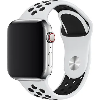 Řemínek na hodinky Řemínek pro Apple Watch (38/40/41 mm) Sport, white-black (velikost L)