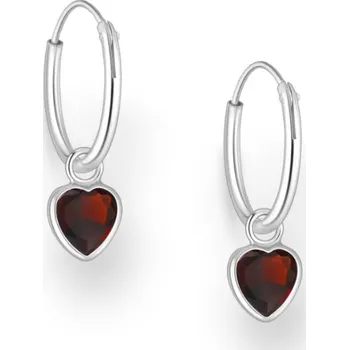 Náušnice Stříbrné náušnice Ellie TMAVO ČERVENÉ