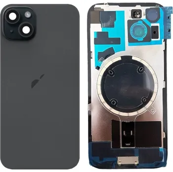 Náhradní díl pro mobilní telefon Apple iPhone 15 Plus - Back Cover Glass / Náhradní zadní sklo housingu (Black)
