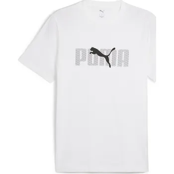Pánské tričko Pánské Tričko s krátkým rukávem PUMA ESS LOGO LAB TEE 68466702 – Bílá XXL