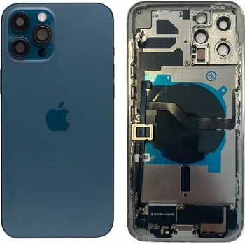 Náhradní kryt pro mobilní telefon Apple iPhone 12 Pro - Zadní housing s předinstalovanými díly (Pacific Blue)