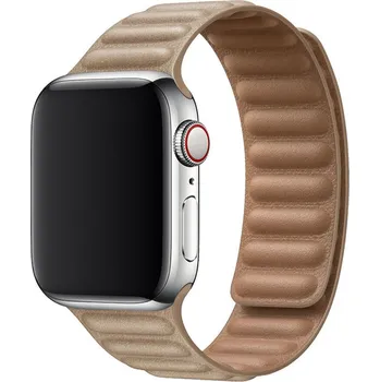 Kožený řemínek Leather Link pro Apple Watch (38/40/41mm) Khaki